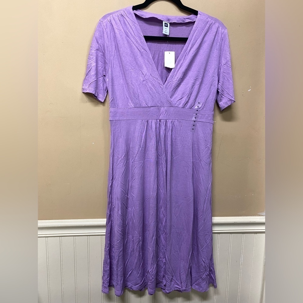 Gap Factory Purple Short Sleeve Comfy Dress Size M NWT - Picture 1 of 4